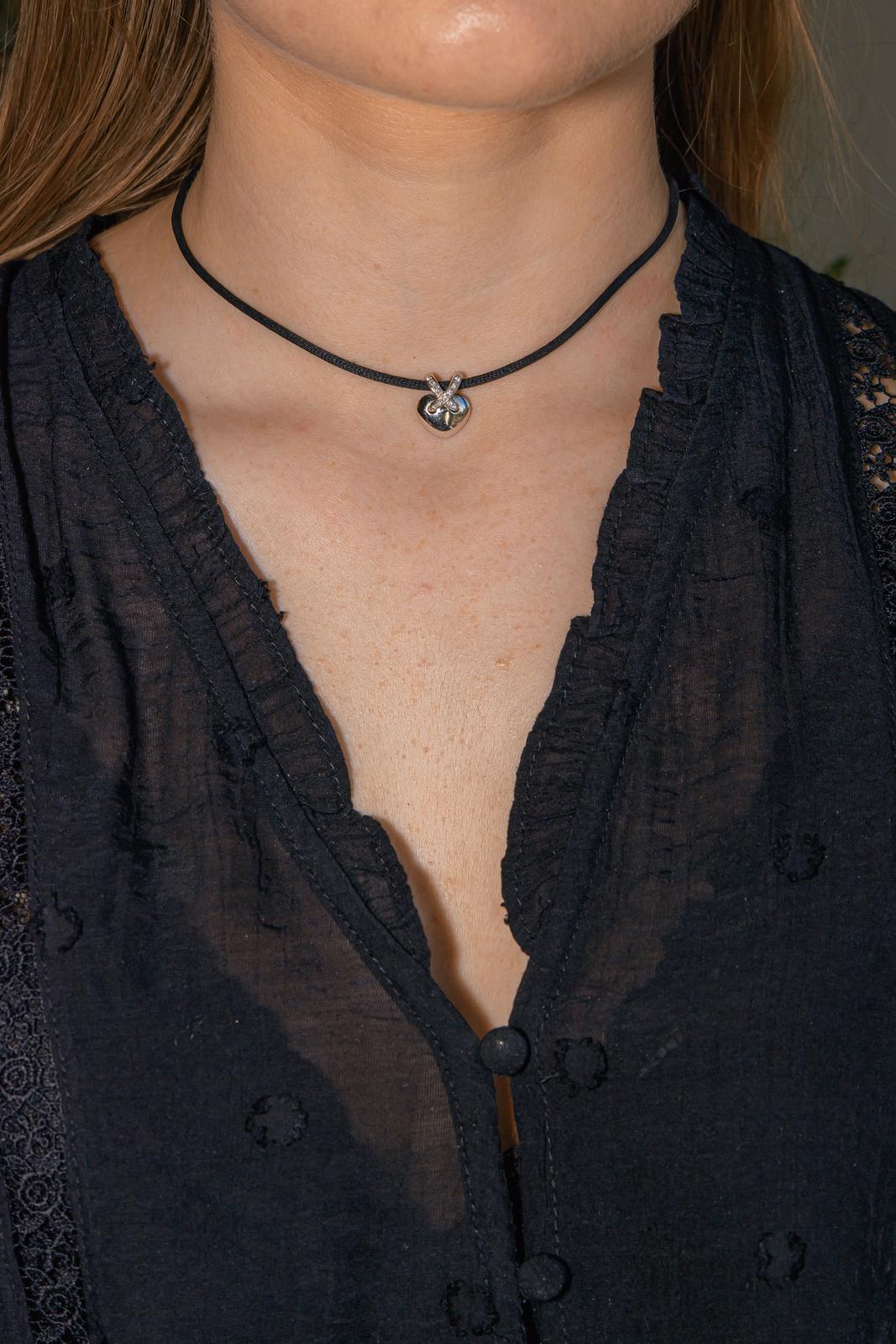 Chaumet Collier Pendentif Liens Or blanc Diamant