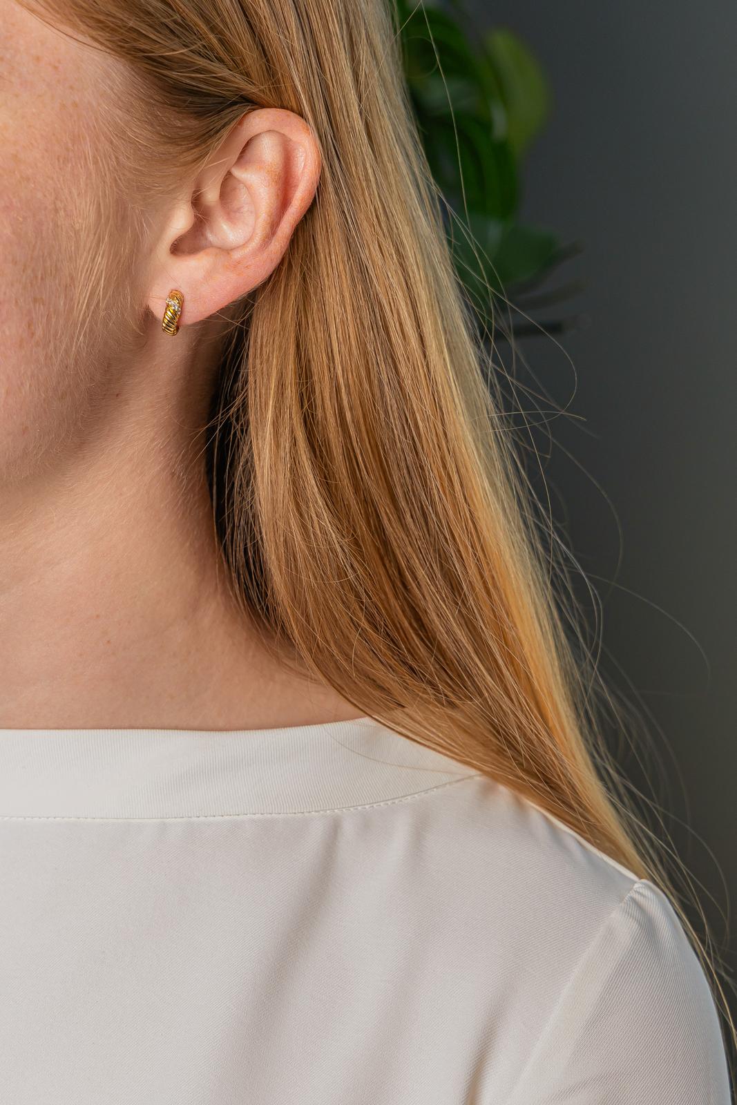 Boucles d'oreilles Créoles Or jaune Diamant