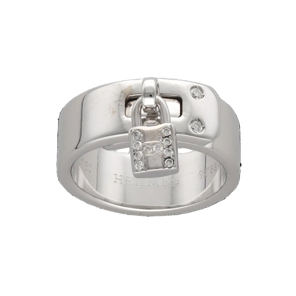 HERMÈS "Kelly" Ring in White Gold and Diamonds