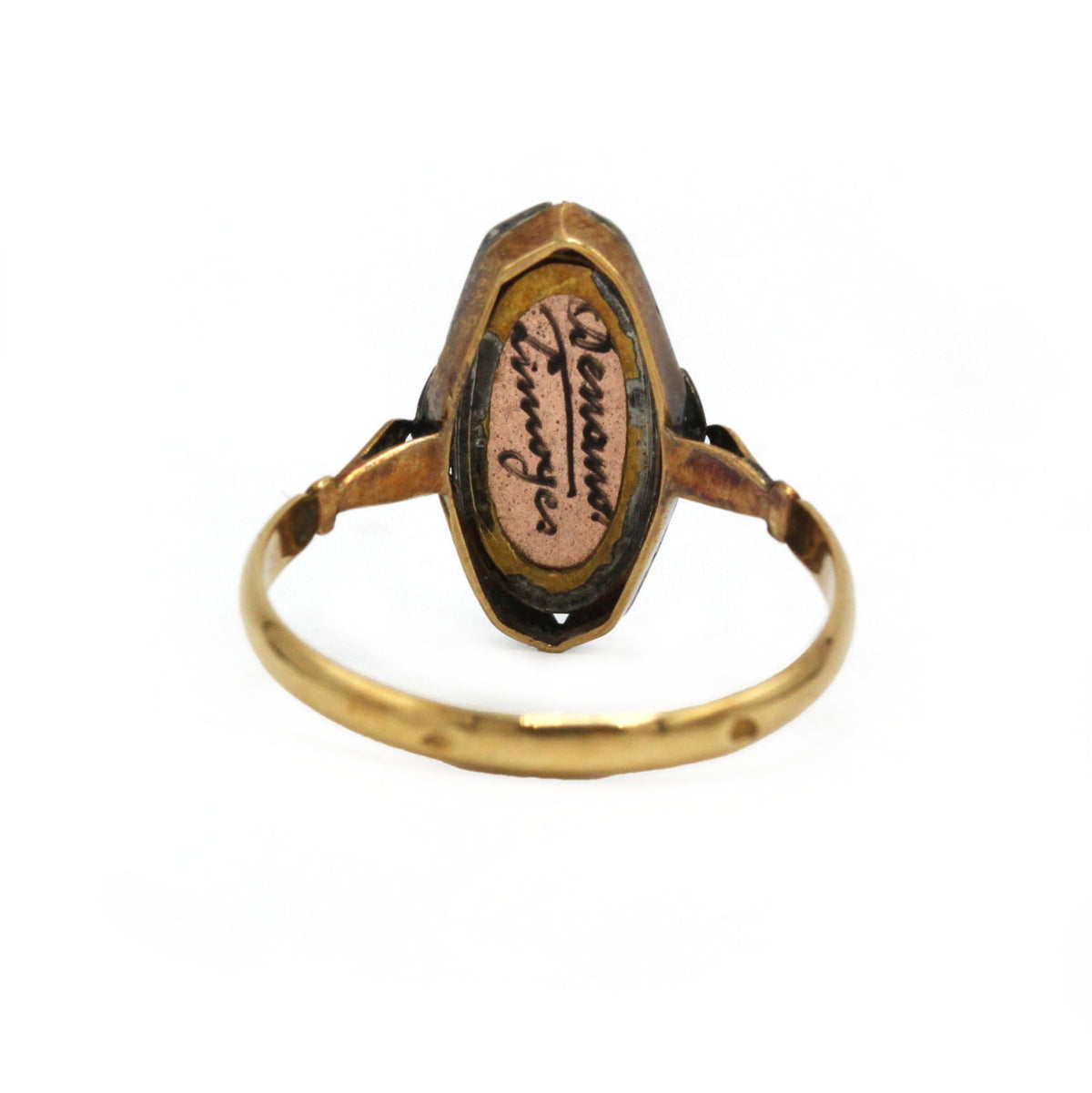 Bague Marquise DENANOT en or jaune et émail