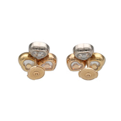 CHOPARD "Happy Curve" Earrings in white gold, yellow gold, rose gold, and diamonds