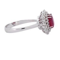 Entourage Ring in white gold, rubies, and diamonds