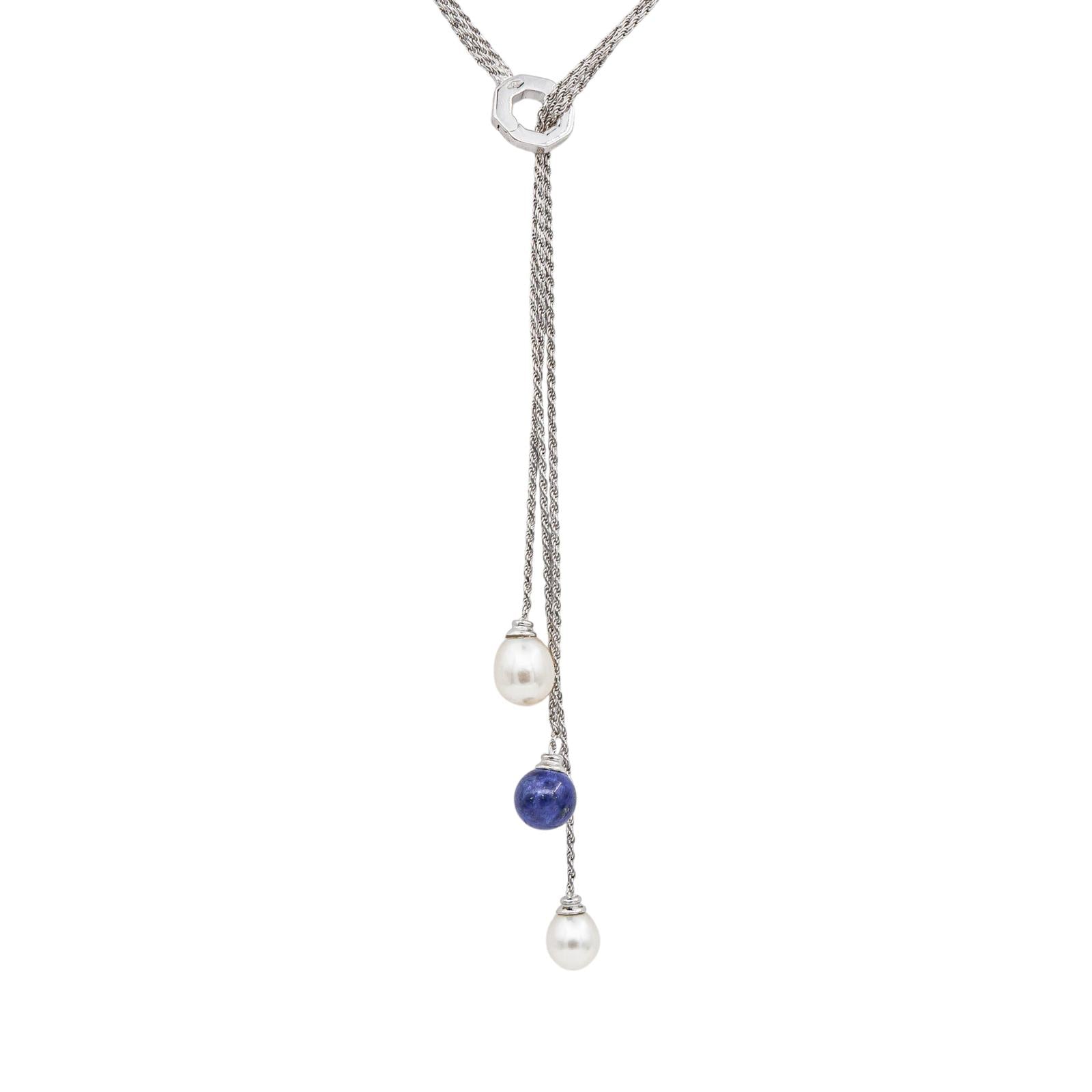 Collier Négligé Or blanc Perles