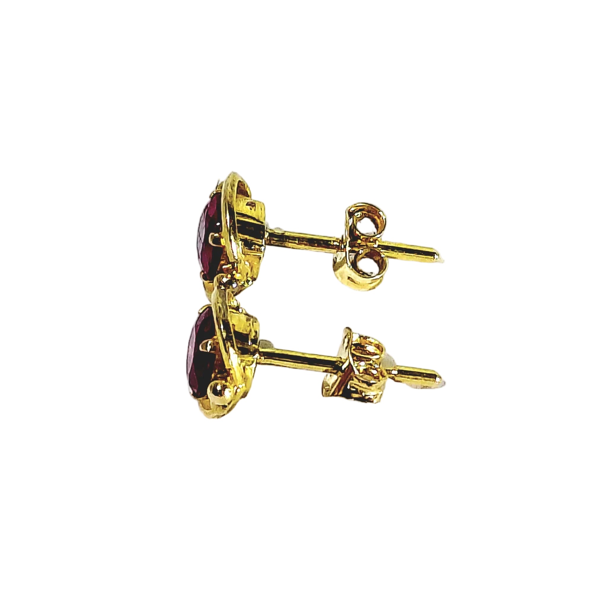 Yellow Gold and Ruby Stud Earrings
