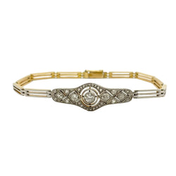 White gold, yellow gold, and diamond bracelet
