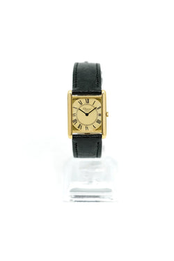 Montre CHOPARD Tank en or jaune et cuir