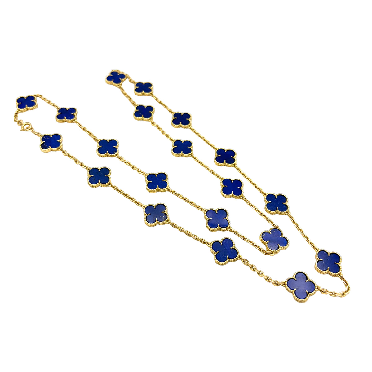 VAN CLEEF & ARPELS "Vintage Alhambra" Long necklace in yellow gold and Lapis lazuli