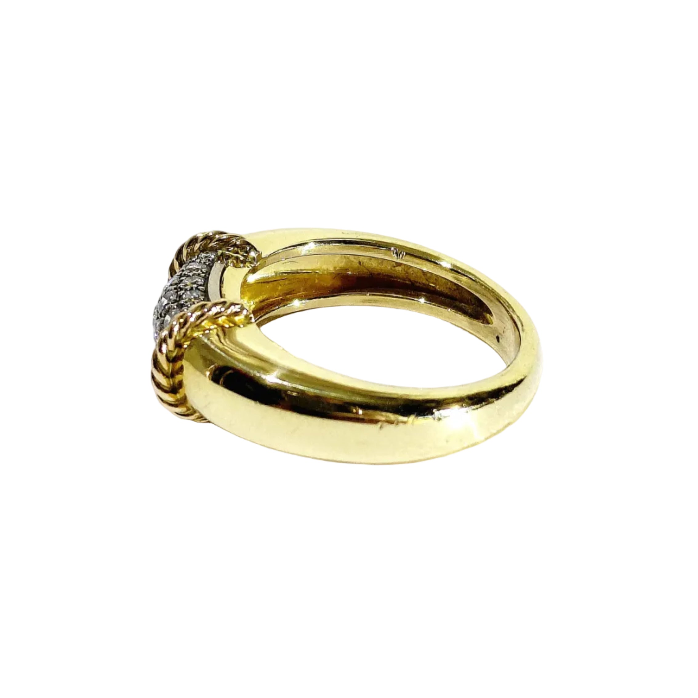 Yellow Gold and Diamond Bangle Ring