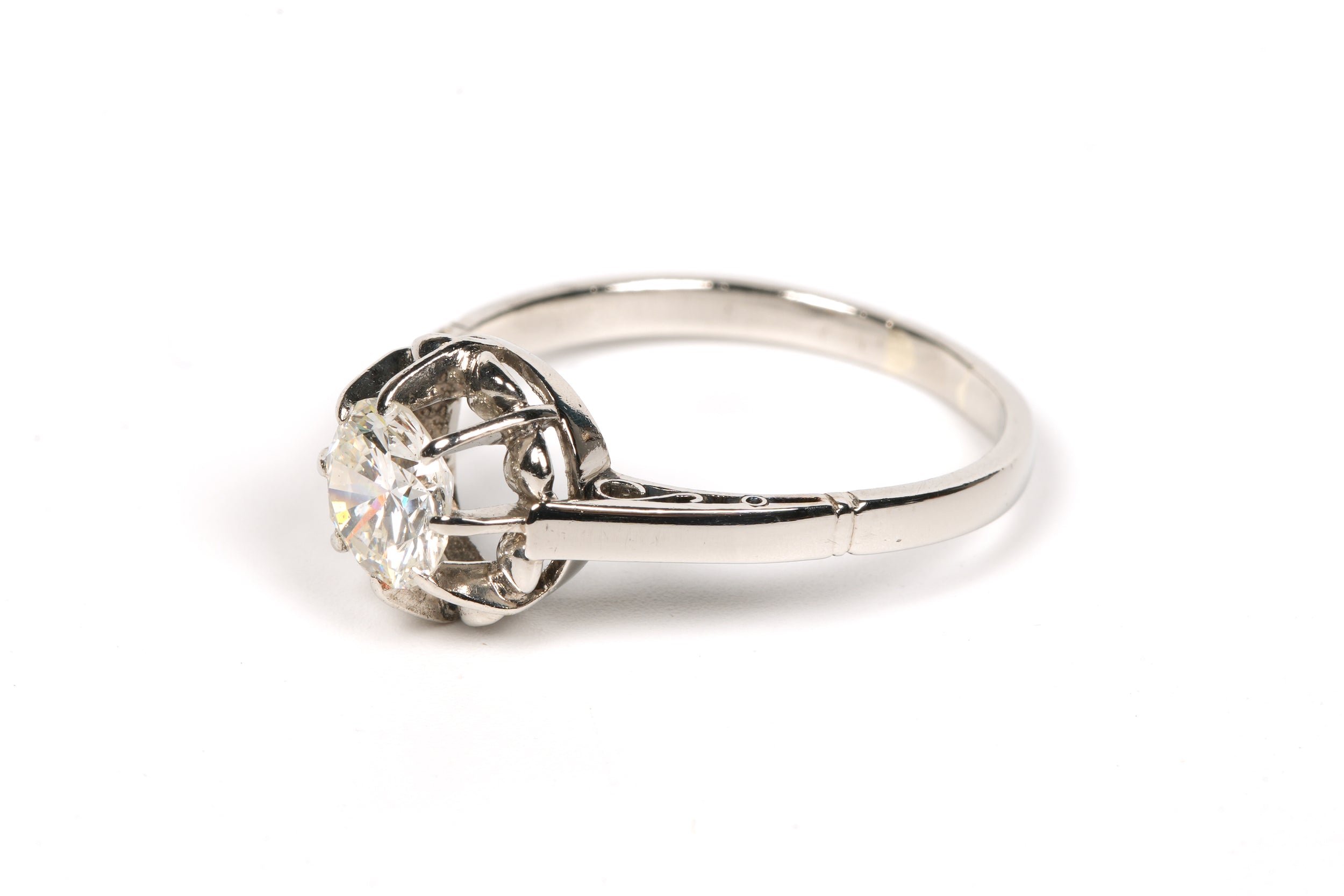 Bague Solitaire en or blanc et diamant