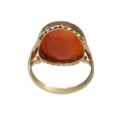 Antique Ring with Carved Carnelian Set in Yellow Gold