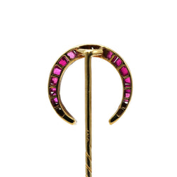 Yellow gold brooch with rubies and diamonds