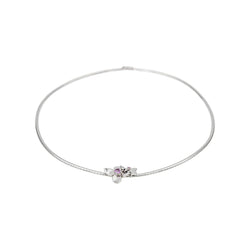 Necklace White gold Pink sapphire
