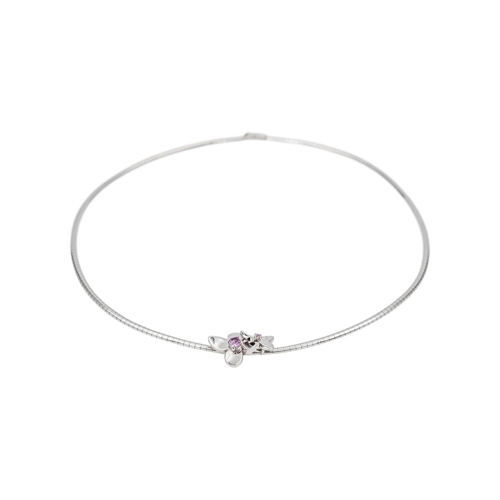 Necklace White gold Pink sapphire