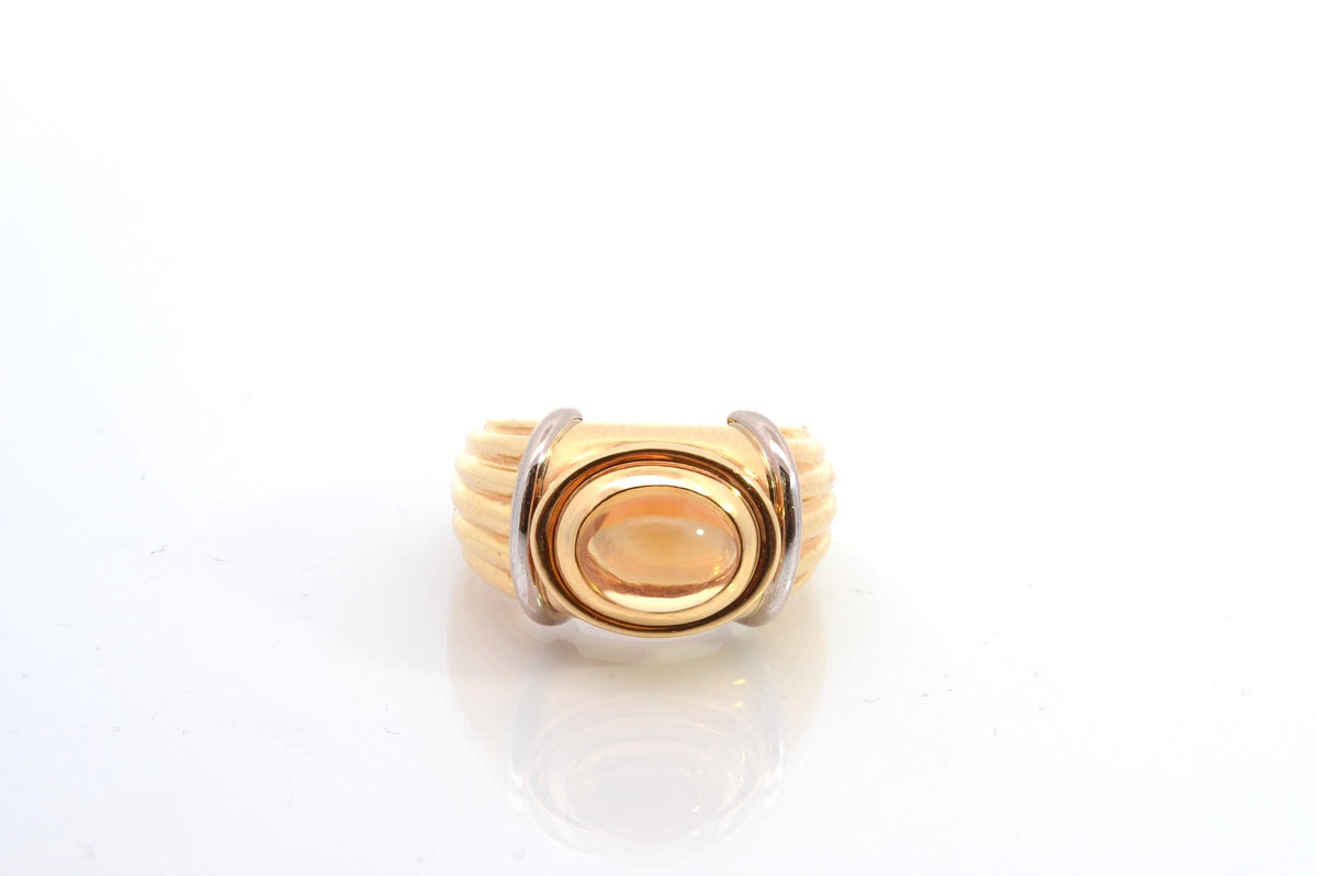 BOUCHERON "Jaipur" Yellow Gold and Citrine Bangle Ring