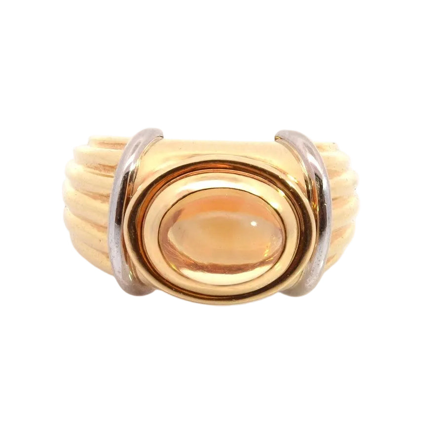 BOUCHERON "Jaipur" Yellow Gold and Citrine Bangle Ring
