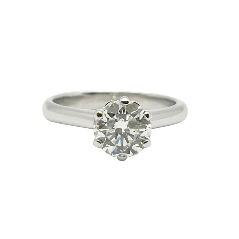 White Gold Solitaire Ring with a Diamond