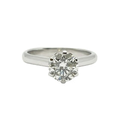 White Gold Solitaire Ring with a Diamond