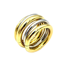 POMELLATO "Tubolare" Ring in white gold and yellow gold