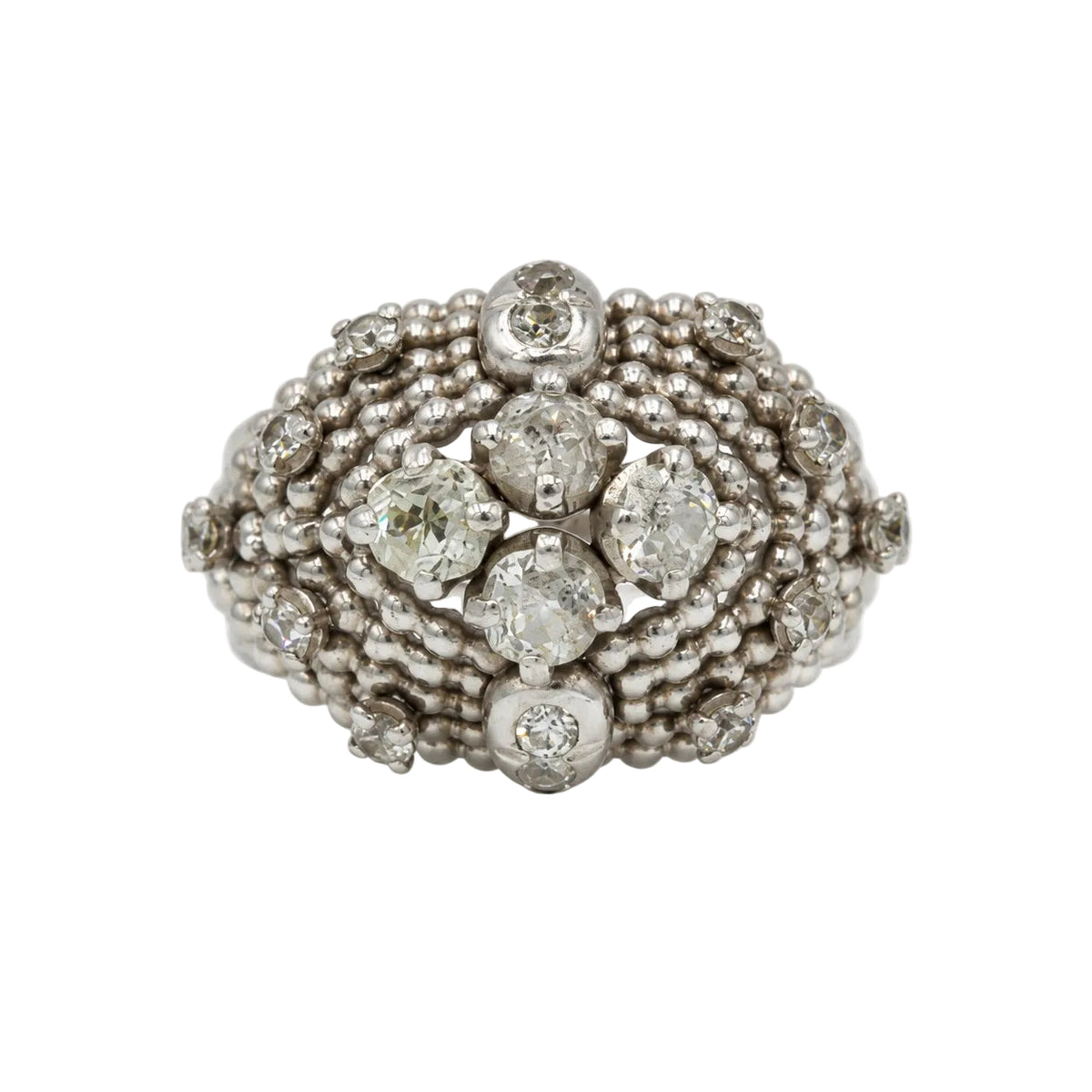 Bague Dôme en platine et diamants