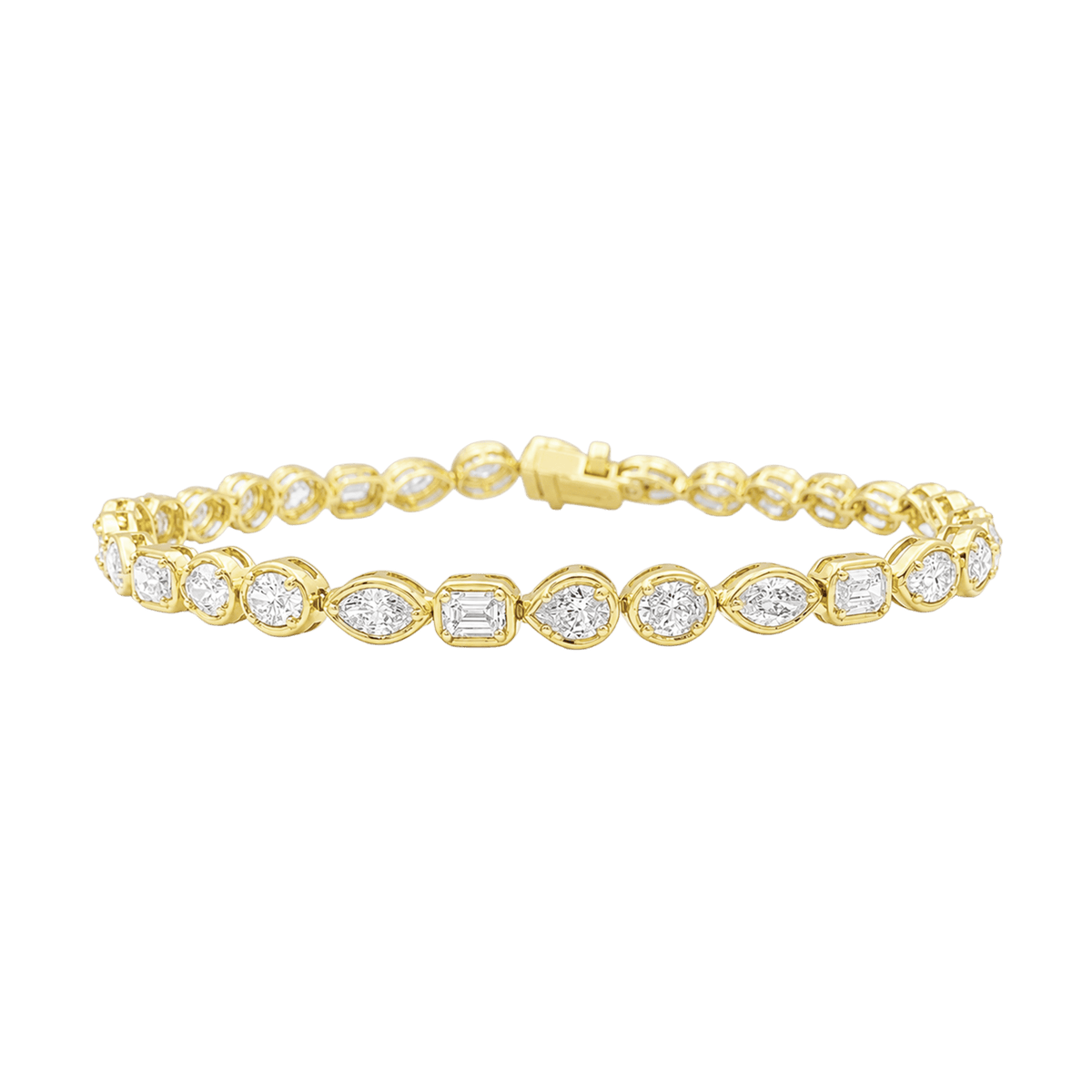 Bracelet Ligne en or jaune et diamants