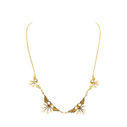 Drapery Necklace in Yellow Gold and Pearls