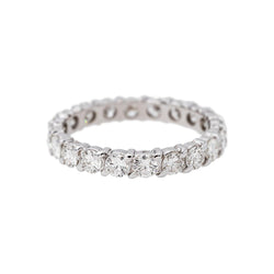 American-Style Wedding Band in White gold with Diamonds