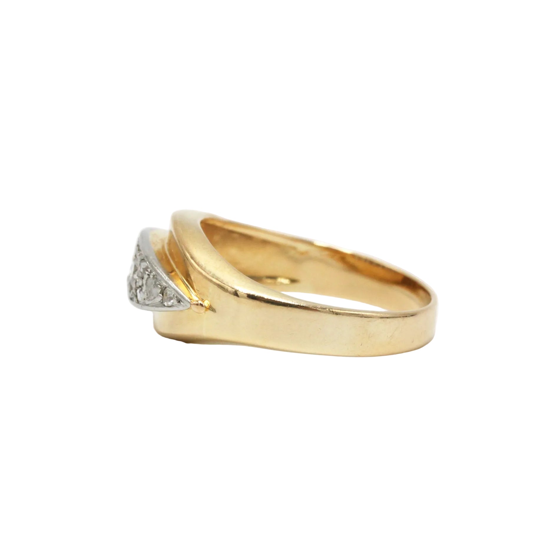 Yellow Gold, Platinum, and Diamond Garter Ring