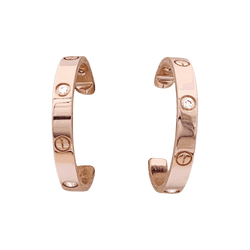 Boucles d'oreilles Cartier, "Love", or rose et diamants.