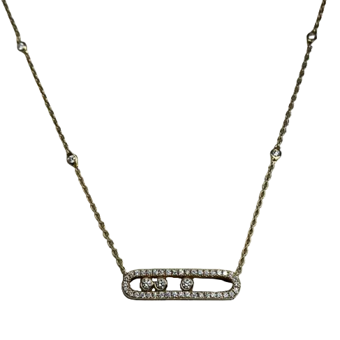 MESSIKA "Baby Move Pave" Pendant Necklace in rose gold and diamonds
