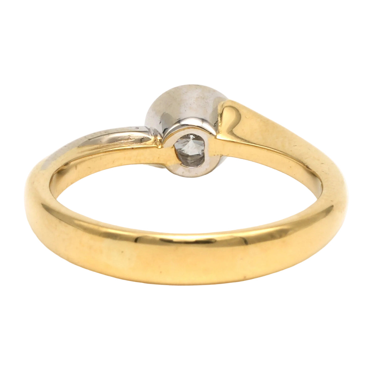 Bague Solitaire en or blanc, or jaune et diamant