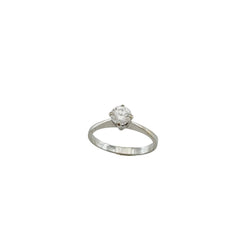 White Gold Solitaire Ring with Diamond