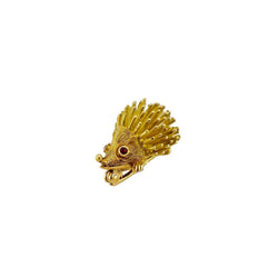 Yellow Gold and Ruby Hedgehog Brooch