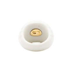 Bague Dôme BULGARI "Chandra" en céramique blanche, or jaune et tourmaline rose