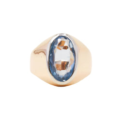 Rose gold and Aquamarine Signet Ring
