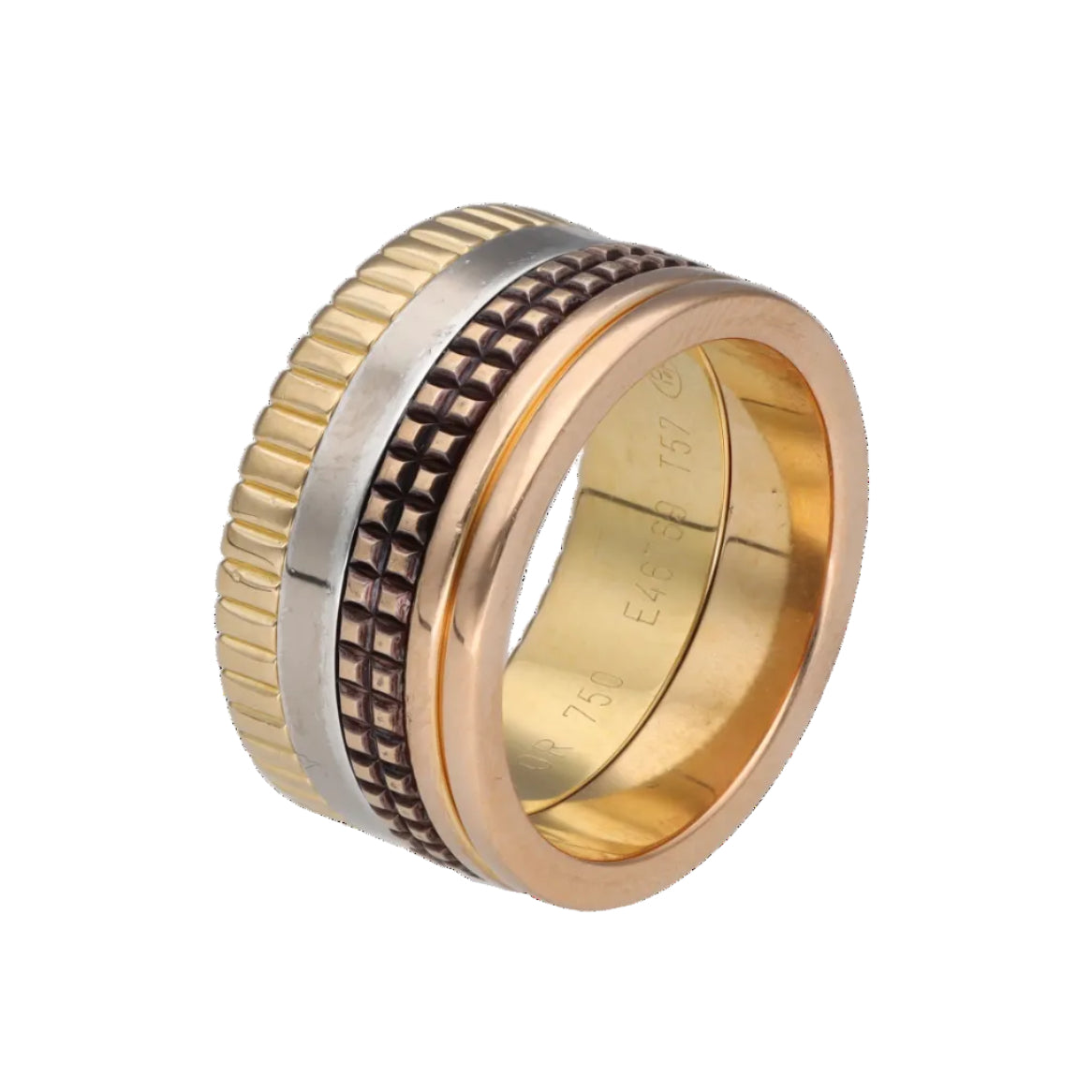 BOUCHERON "Quatre" Band Ring in white gold, yellow gold, rose gold, and PVD