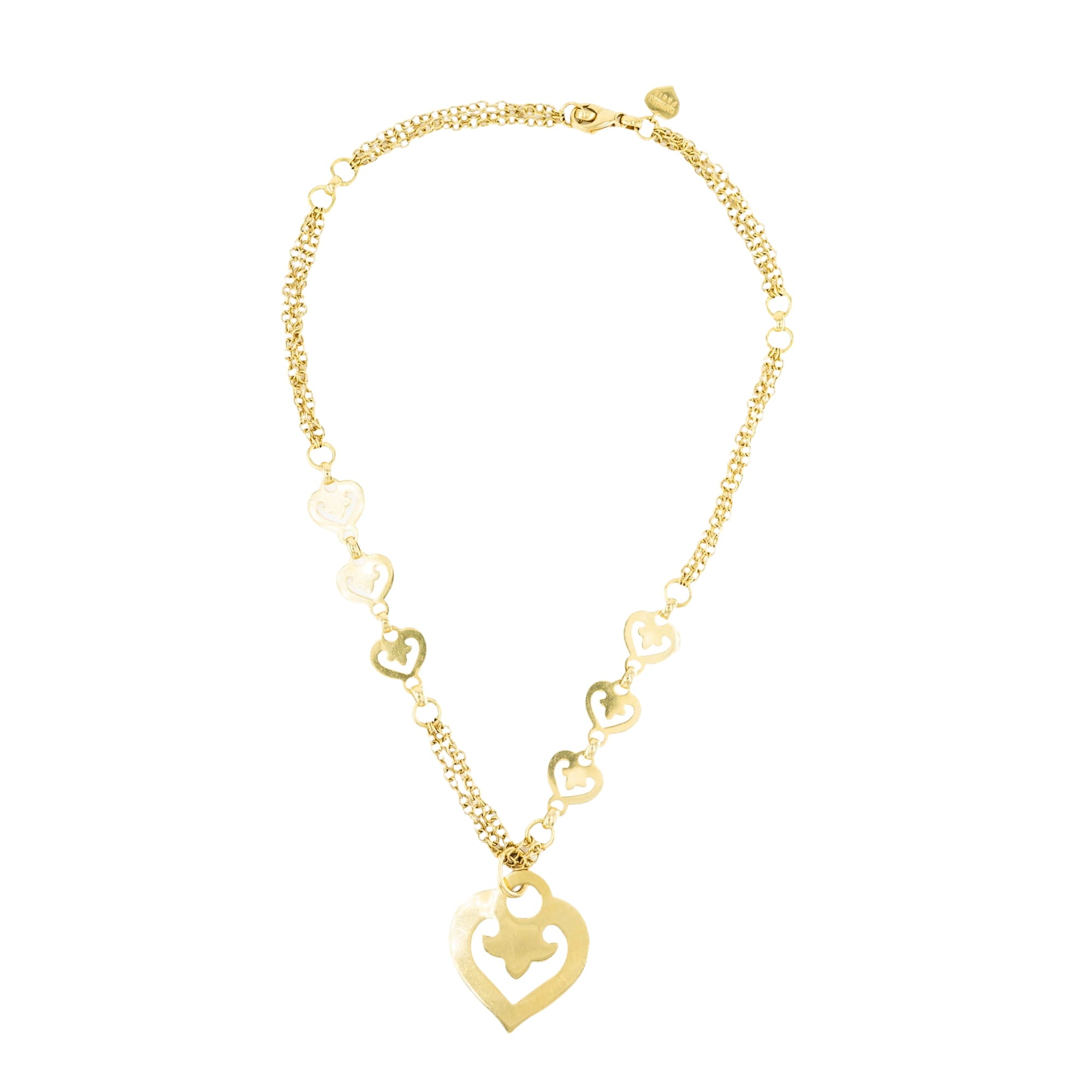 O.J. PERRIN "Coeur Légendes" Yellow Gold Pendant Necklace