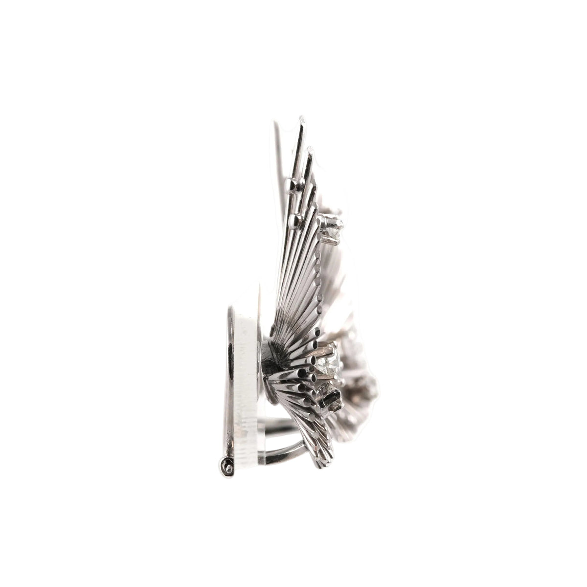 White Gold and Diamond Clip-On Earrings