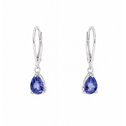 White gold and Tanzanite Lever-back Earrings