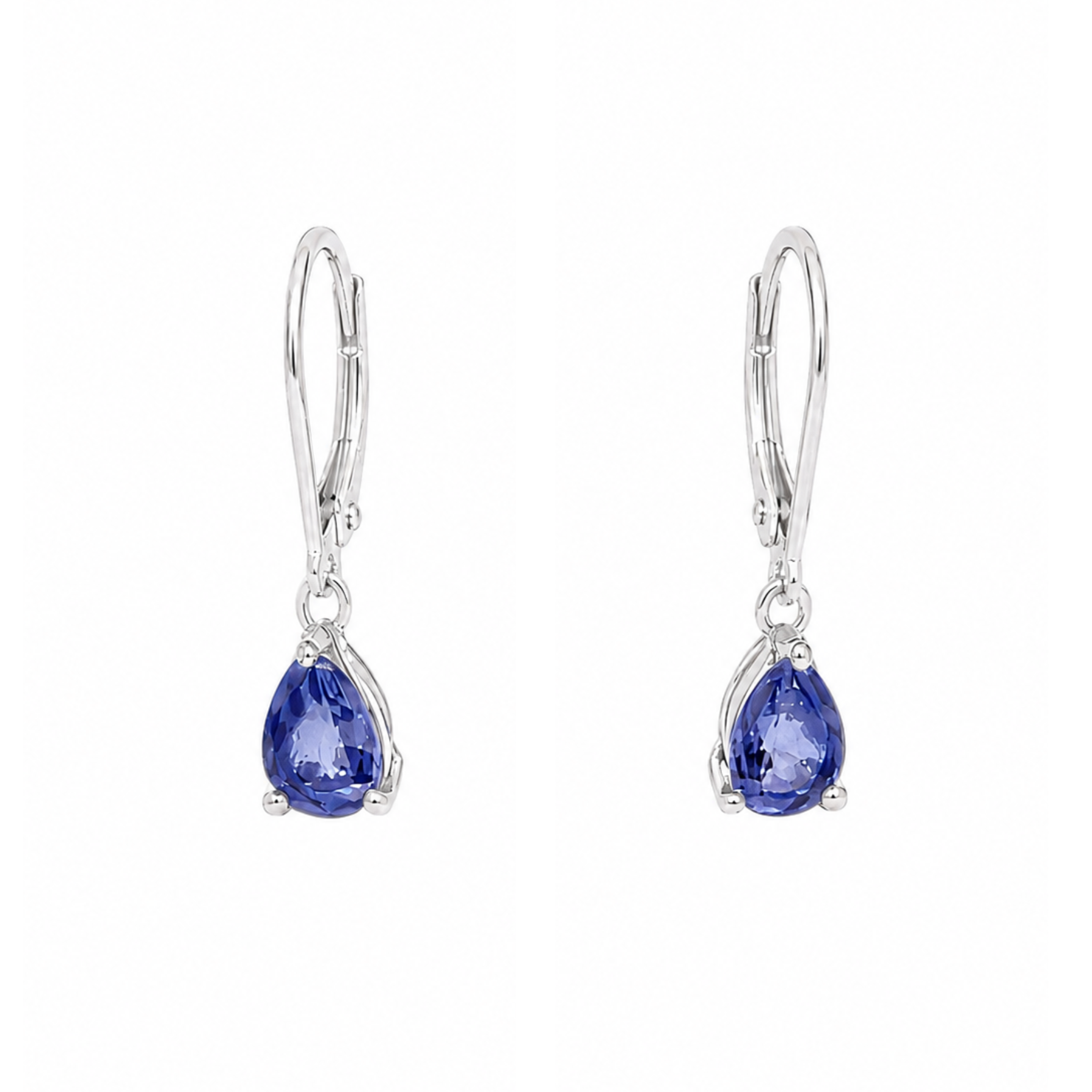White gold and Tanzanite Lever-back Earrings