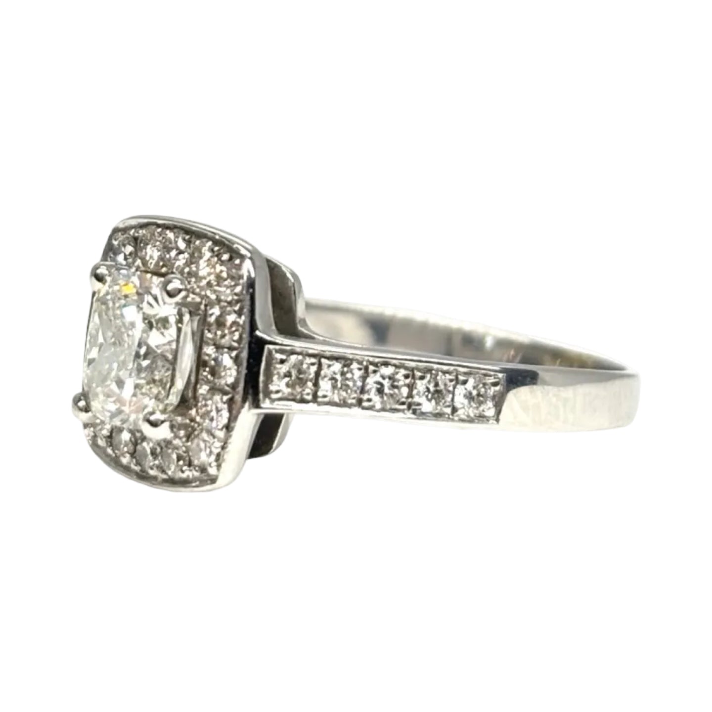 White Gold Solitaire Ring with Diamonds