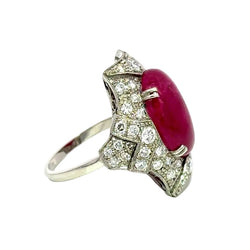 Gold Platinum, Ruby and Diamond Entourage Ring