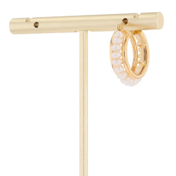 Single Hoop Earring in Yellow Gold and Pearls