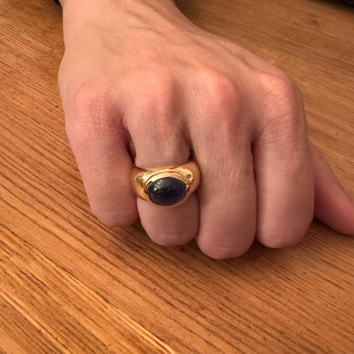 Ring yellow gold rush and tanzanite