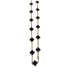 VAN CLEEF & ARPELS "Vintage Alhambra" Long Necklace in yellow gold and Onyx