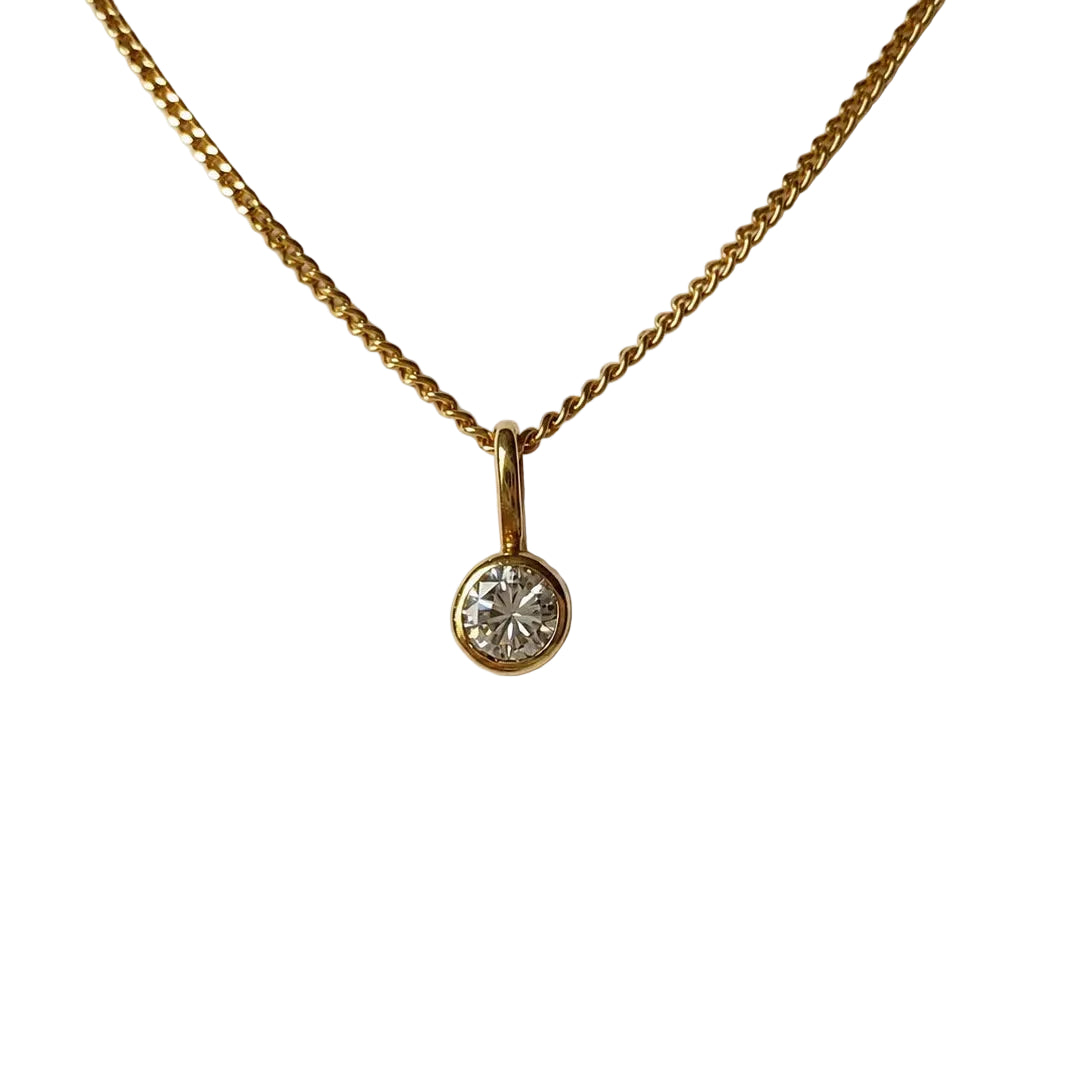 Collier Pendentif en or jaune et diamant