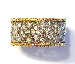 BUCCELLATI ring from the Eternelle Vietri collection, in yellow gold and white gold, set with diamonds