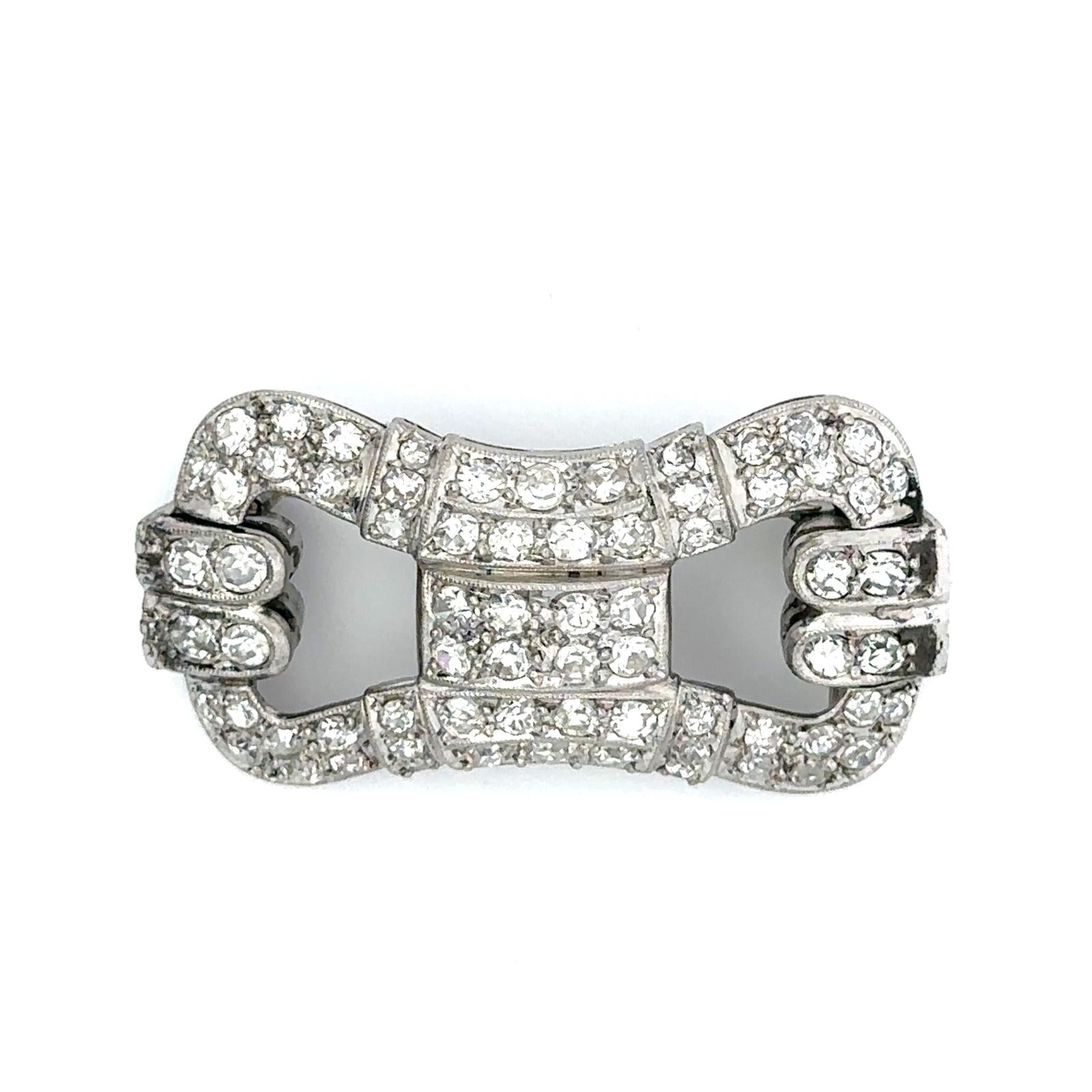 Broche Épingle en or blanc et diamants