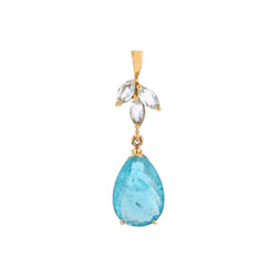 Yellow Gold and Aquamarine Pendant