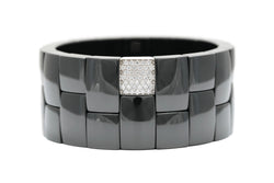 White Gold, Ceramic, and Diamond Cuff Bracelet