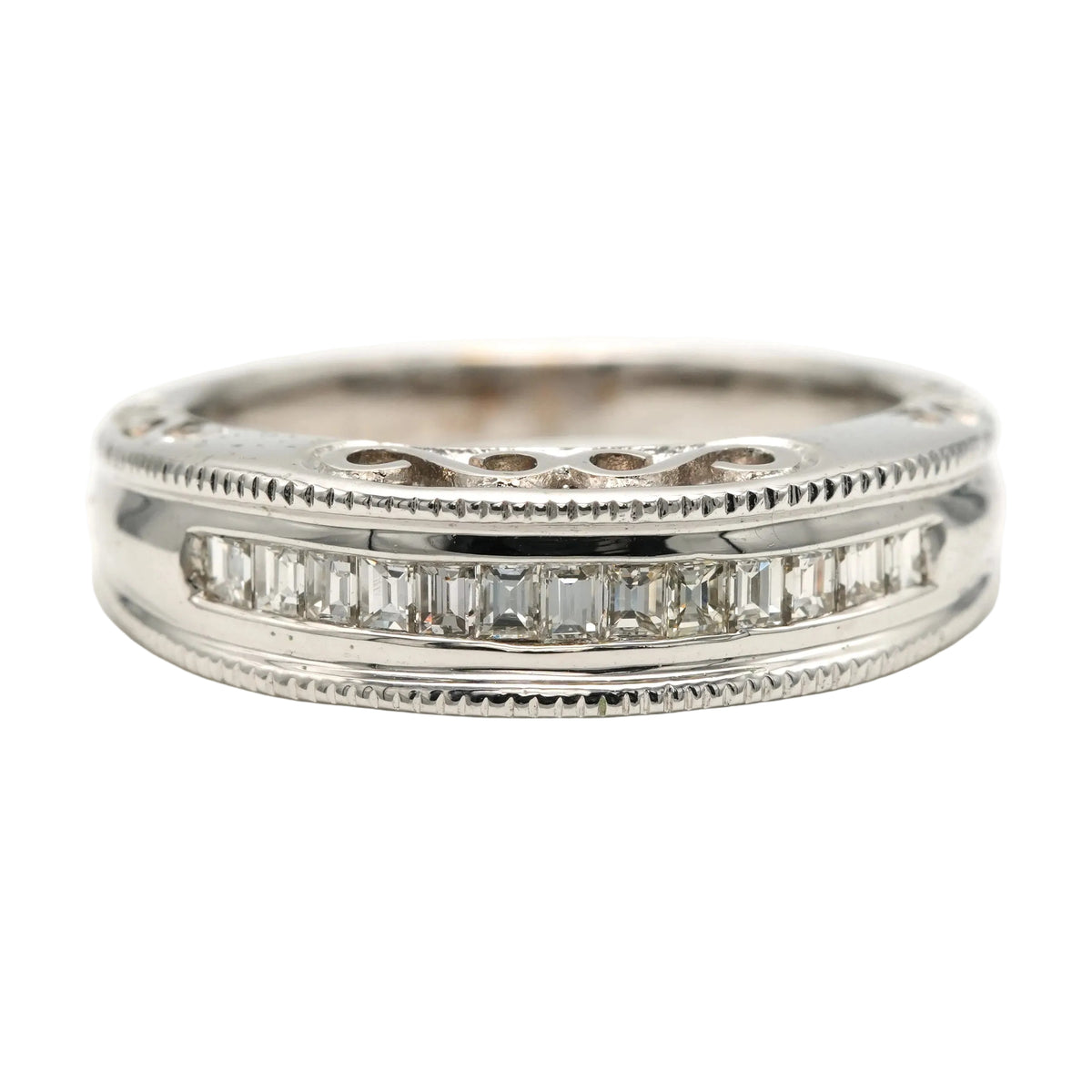 White Gold and Diamond Bangle Ring